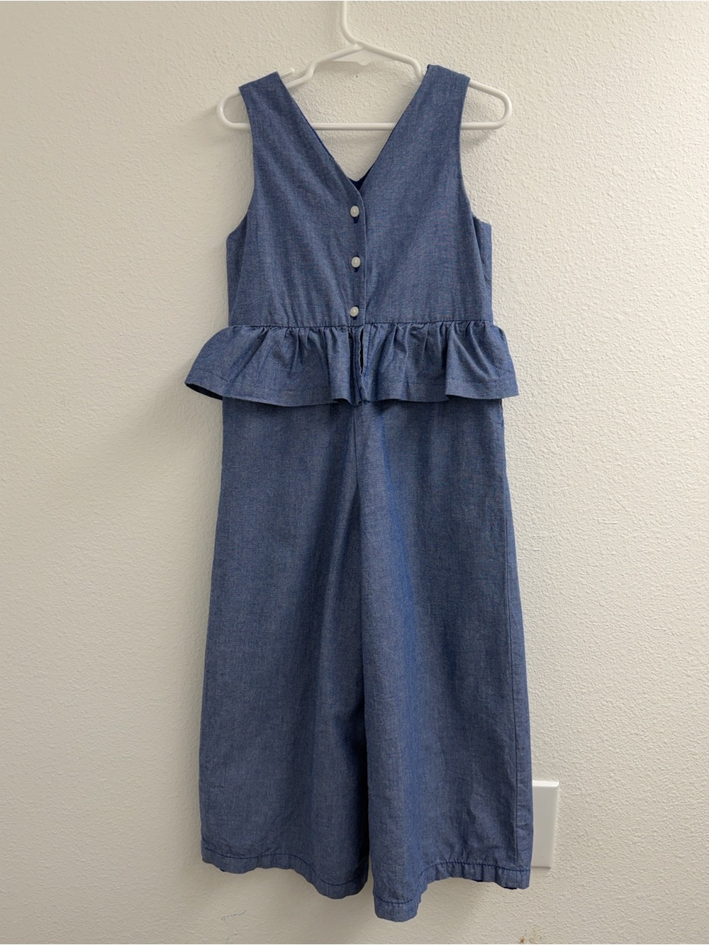 Janie and Jack Chambray Blue Peplum Jumpsuit